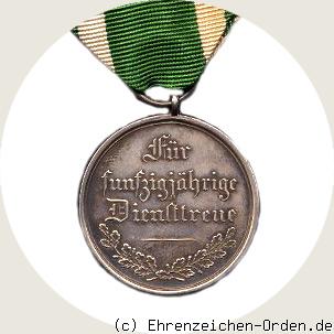 Denkzeichen für 50 Jahre Diensttreue 1864 Rückseite