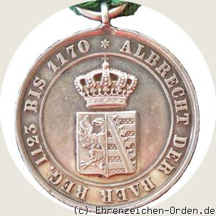 Hausorden Albrecht des Bären Silberne Verdienstmedaille Rückseite