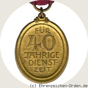 Feuerwehr Ehrenzeichen Freistaat Bayern für 40 Jahre Dienst 1920 Rückseite