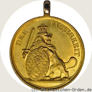 Goldene Militär-Verdienst-Medaille König Max Josef I. (großes Brustbild) Rückseite