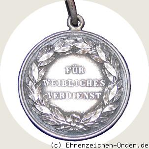 Silberne Medaille für weibliches Verdienst Rückseite