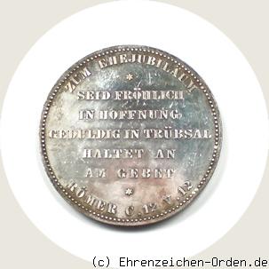 Ehejubiläums-Medaille zur goldenen Hochzeit 1888 Rückseite
