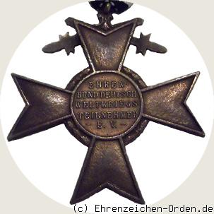 Kriegsehrenkreuz mit Schwertern  Ehrenbund Deutscher Weltkriegsteilnehmer e.V. Rückseite