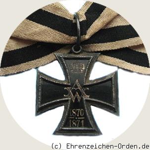 Verdienstkreuz für Frauen und Jungfrauen 1870-71 Rückseite
