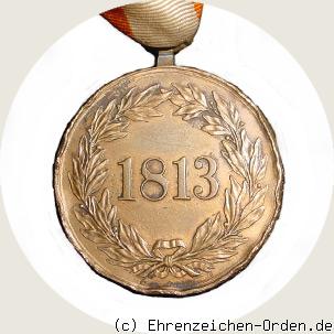 Kriegsdenkmünze für die Freiwilligen von 1813 Rückseite