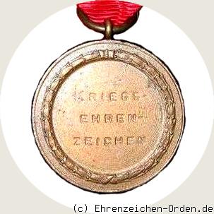 Kriegsehrenzeichen in Bronze Rückseite