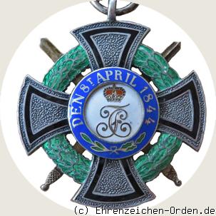 Fürstlicher Hausorden von Hohenzollern Ehrenkreuz 3. Klasse mit Schwertern Rückseite