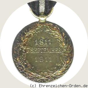 Silberne Erinnerungsmedaille an Fürst Carl Anton Rückseite