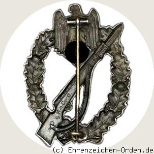 Infanterie Sturmabzeichen in Bronze (Hohlprägung) Rückseite