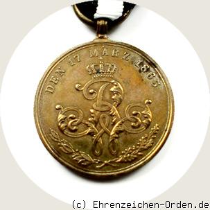 Kriegsdenkmünze 1863 für Kämpfer von 1813-1815 Rückseite
