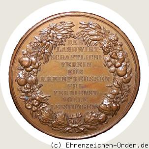 Medaille für verdienstvolle Leistungen in der Rinderzucht – Landwirtschaftlicher Verein für Rheinpreußen  in Bronze Rückseite