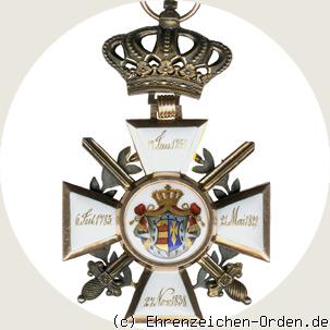 Oldenburger Haus- und Verdienstorden (Groß)Komturkreuz mit Schwertern und Lorbeer Rückseite