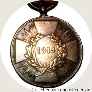 Kriegsdenkmünze für Kämpfer 1814 (kantige Kreuzarme)