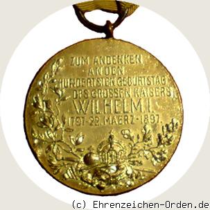 Kaiser Wilhelm I. Erinnerungsmedaille 1897 Rückseite