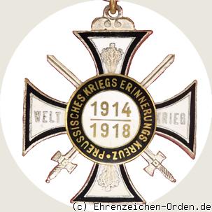 Preußisches Kriegserinnerungskreuz 1914-1918 für Kämpfer Rückseite