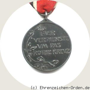 Rote Kreuz Medaille 3.Klasse 1898 in Feinzink Rückseite