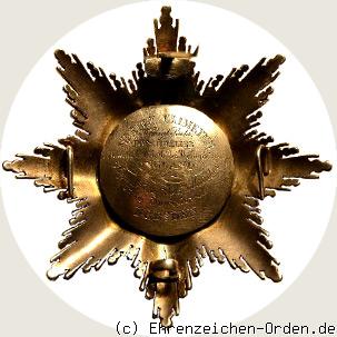 Albrechtsorden Bruststern zum Großkreuz (1. Form brilliantiert um 1851) Rückseite