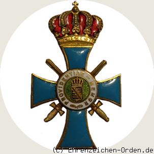 Ritterkreuz 1.Klasse mit Krone und Schwertern des BSF (blau)