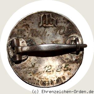 Diensteintritts- und Traditionsabzeichen Stahlhelmbund 1925 Rückseite
