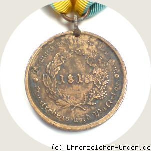 Braunschweiger Waterloo-Medaille Rückseite