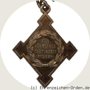 Ehrenzeichen für rühmliche Tätigkeit 1870/1871 Rückseite