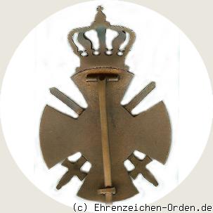 Wilhelmskreuz-Steckkreuz mit Schwertern und Krone Rückseite
