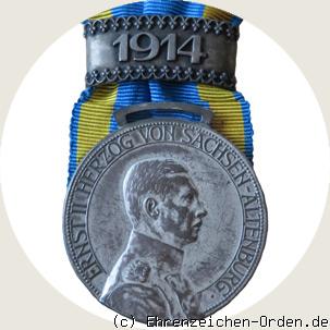 Herzog Ernst Medaille mit Bandschleife 1914