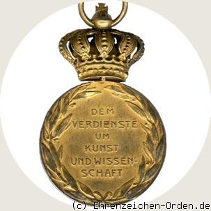 Goldene Medaille für Kunst und Wissenschaft mit der Krone Ernst II. Rückseite