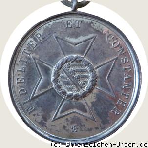 Silberne Verdienstmedaille des Sachsen-Ernestinischen Hausordens 1908 R&uuml;ckseite