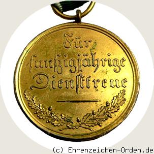 Goldene Medaille für 50 Jahre Diensttreue (Anhalt-Bernburg) Rückseite