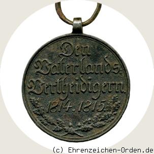 Kriegsdenkzeichen für 1814 / 1815 (Anhalt-Bernburg) Rückseite