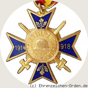 Badisches Feldehrenkreuz (goldene Variante) Rückseite