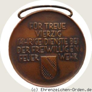 Ehrenzeichen für Mitglieder der freiwilligen Feuerwehr für 40 Jahre 1920 – Freistaat Baden Rückseite