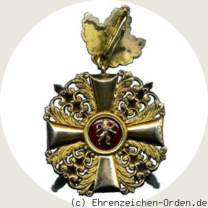 Orden vom Zähringer Löwen Ritterkreuz 1. Klasse mit Eichenlaub und Schwertern Rückseite