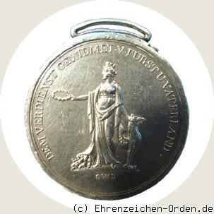 Silberne Civilverdienstmedaille Großherzog Ludwig 1818 Rückseite