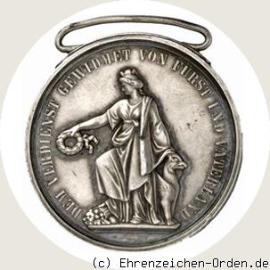 Silberne Civilverdienstmedaille jugendlicher Großherzog Friedrich 1856 Rückseite