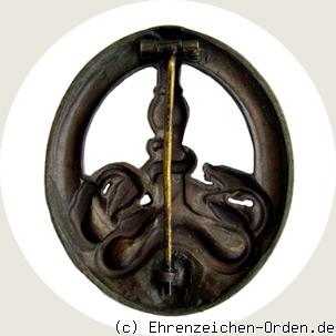 Bandenkampfabzeichen 1. Stufe (Bronze) halbhohl Rückseite