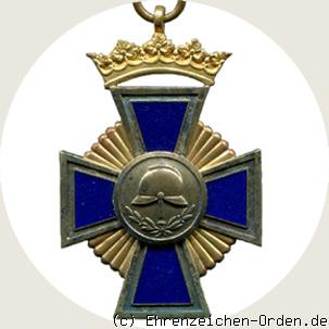 Feuerwehr-Ehrenkreuz mit Krone Freistaat Bayern  (Blau für Nichtfeuerwehrleute)