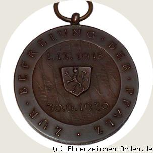 Pfalzmedaille 1930 Rückseite