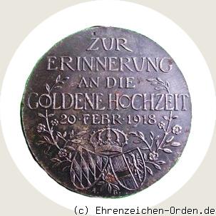 Goldene Hochzeits-Erinnerungsmünze in Eisen Rückseite