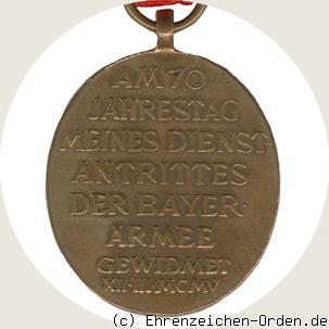 Jubiläumsmedaille für die Armee 1905 Rückseite