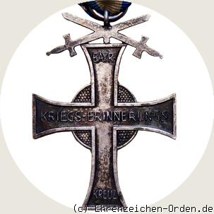 Bayerisches Kriegserinnerungs-Kreuz 1914/18 mit Schwertern Rückseite