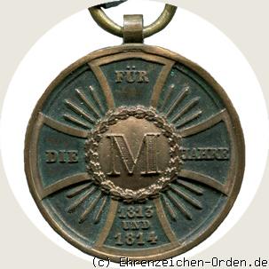 Medaille des Militärdenkzeichens 1813-1815 für Militärbeamte