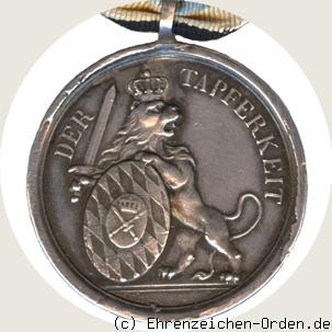 Silberne Militär-Verdienst-Medaille König Max Josef I. (kleines Brustbild) Rückseite