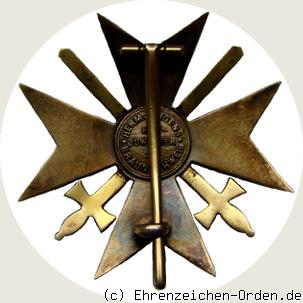 Orden Heinrich des Löwen  Offizierkreuz mit Schwertern Rückseite
