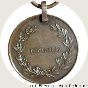 Bronzene Peninsula-Medaille Herzog Carl Rückseite
