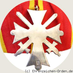 Orden Heinrich des Löwen Verdienstkreuz 2.Klasse mit Schwertern Rückseite
