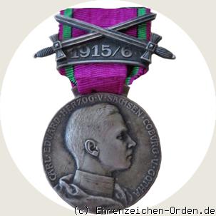 Silberne Verdienstmedaille des Herzoglich Sachsen-Ernestinischen Hausordens mit Schwerterspange 1914/6