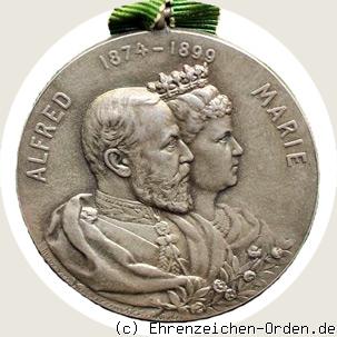 Erinnerungsmedaille zur Silberhochzeit Herzog Alfred 1899