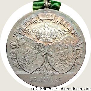 Erinnerungsmedaille zur Silberhochzeit Herzog Alfred 1899 Rückseite